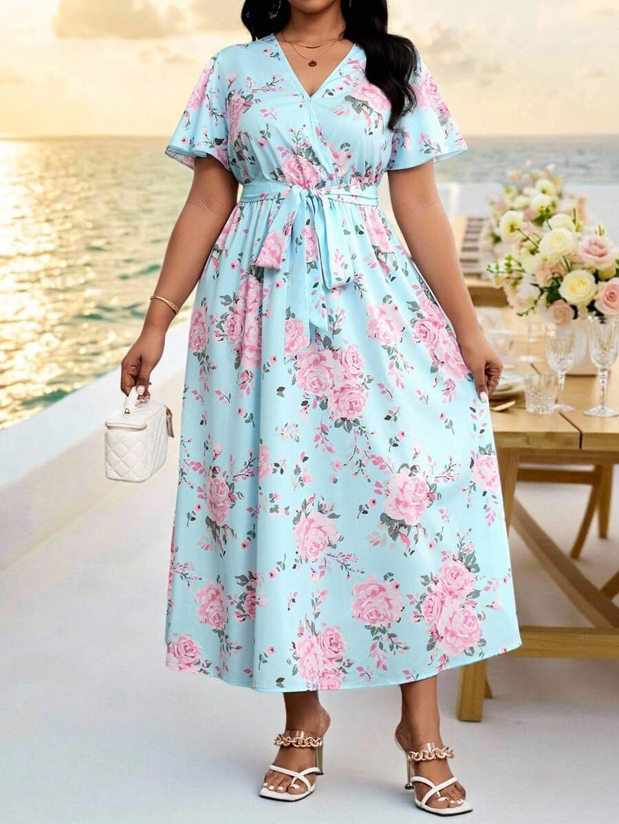 SHEIN Lady Đầm midi xếp ly thanh lịch thắt eo, cổ chữ V, in hoa, cỡ lớn dành cho nữ, thích hợp cho các buổi hẹn hò và tiệc tùng. Trang phục mùa hè, mùa xuân, trang phục mùa hè cho nữ, trang phục mùa xuân, đầm mùa hè, đầm mùa xuân, đầm lễ Phục sinh, đầm lễ Phục sinh cho nữ, trang phục lễ hội cho nữ, trang phục đi biển cho nữ, đầm đi biển, đầm dự đám cưới cho nữ, đầm tốt nghiệp, đầm thanh lịch cho nữ, đầm dạ hội, đầm phù dâu, đầm dự tiệc cưới, đầm mùa xuân, đầm in hoa cho nữ, đầm dã ngoại, đầm midi cho nữ, đầm quấn cổ chữ V, đầm dự tiệc thanh lịch, đầm dự tiệc sang trọng, đầm thanh lịch cho nữ, đầm thanh lịch cho nữ, đầm dự tiệc cưới cho nữ. - Nhiều màu - Xem 1