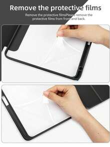 Ốp bảo vệ siêu mỏng xoay được DANYCASE tương thích với Apple Galaxy Tab S9 FE+ S9+ 12.4", S9 S9FE A8 S7+ S8+ S7FE S7 S8 S6lite, có khe cắm bút, chống sốc, mặt lưng trong suốt. - màu đen - Xem 8