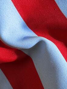 Swim Vcay 2026春夏款吊带红蓝条纹+纯红色抽绳露背高衩两件式比基尼泳衣（女款） - 彩色 - 查看 6