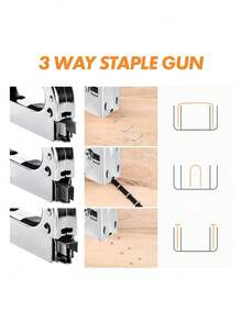1pc 3-In-1 Heavy Duty Stapler Set For Fixing Materials, Decoration, Woodworking, Furniture, Doors & Windows – Durable & Multi-Purpose Tool - Silver - View 5