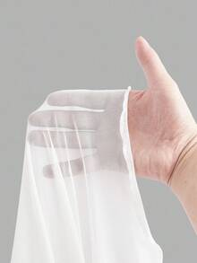 Solflare Conjunto de 2 piezas: Cárdigan blanco transparente de manga larga talla grande + Vestido de tirantes con estampado floral rosa - Rosa - Ver 7