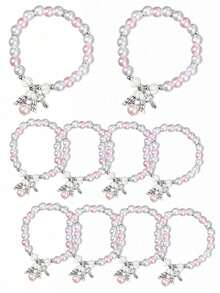 12 pulseras elásticas con cuentas de cruz huecas, adecuadas para la Primera Comunión, ceremonias de boda, regalos de cumpleaños, regalos de , recuerdos - Multicolor - Ver 9