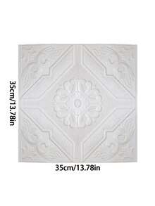 10/20/30 miếng giấy dán tường 3D tự dính, kích thước 35cm x 35cm, chống thấm nước, chống dầu mỡ, thích hợp dán tường trang trí nhà bếp, phòng khách, phòng ngủ, phòng tắm, tủ bếp, mặt bàn, đồ nội thất. - Màu trắng - Xem 4