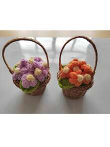 1pc Artificial Crochet Sunflower, Fake Flower, Desktop Decor, Wall Decor, Suitable For Birthday, Anniversary, Mother's Day, Christmas, Events And Home Decoration, Valentine's Day Gift - Multicolor - View 2