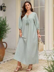 Rosumi Plus Size Women Striped Ruffle Casual Party Dress - Multicolor - View 5