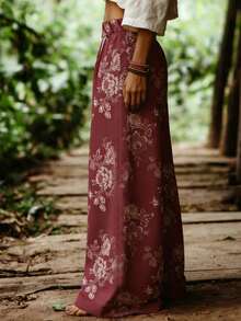 Balvessa Quần ống rộng nữ kiểu dáng thường ngày, chất liệu cotton in hoa. - Nhiều màu - Xem 3