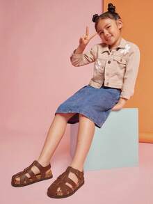 Mini mi Girl's Fashion Comfy Fisherman Sandals - Coffee Brown - View 1