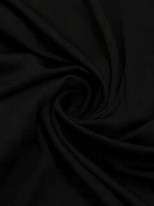 SHEIN CURVE+ Plus Size Women's Front Twist Ruched V-Neck Short Sleeve T-Shirt, Summer Tee Date Night Black - Black - View 6