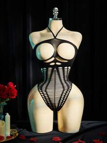 SpicyHot 1pc Women's Sexy Bodystocking - Black - View 6