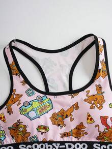 SCOOBY-DOO X SHEIN 大码女装品牌联名款文胸和内裤套装 - 粉色 - 查看 6