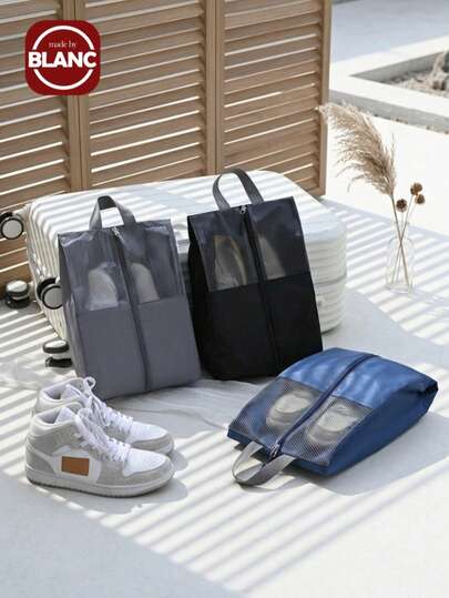 Madebyblanc 1PC Handheld Shoe Storage Bag Waterproof Dustproof Large Capacity Travel Shoe Organizer Portable Space Saver Pouch For Suitcase Luggage Gym Business Trip Weekend Vacation Essentials Multifunctional Carry Case Compact Design Gift Idea