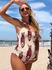 SHEIN 26SS 夏季海滩度假波西米亚风奢华孕妇连体泳衣套装 - 彩色 - 查看 5