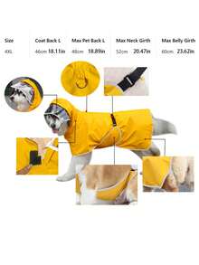Jas Hujan Anjing Tahan Air Dua Sisi - Jaket Dua Lapis Warna Kuning, Perlindungan Segala Cuaca. - Kuning - View 6