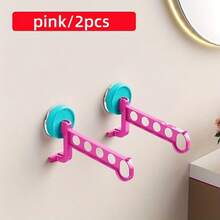 Zazumi 2pcs Five Hole Suction Cup Hanger Storage Rack Portable Travel Drying Hanger Hotel Business Travel Hotel Hanger - Multicolor - View 7