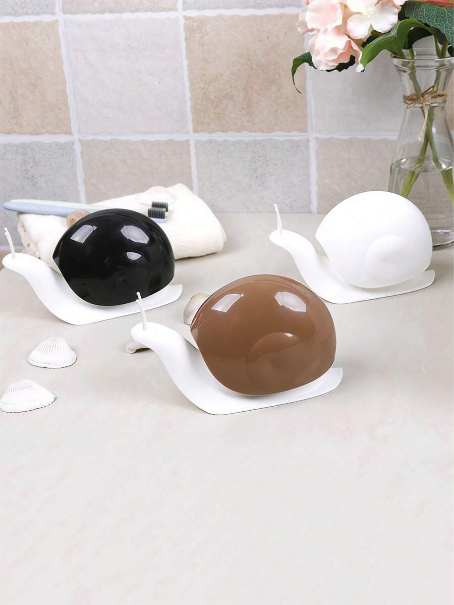 Zazumi 1Pc/3Pcs Cute Cartoon Snail Shaped Push-Type Dispensing Bottle, Portable Refillable Container For Bathroom Hand Soap, Lotion, Shower Gel And Shampoo Storage - multicolor - View 1