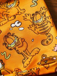 GARFIELD | SHEIN 1件可爱卡通图案印花宠物连帽卫衣，猫咪衣服，狗狗衣服，尺码 XXS-XXXXL，复古风。 - 棕色 - 查看 5