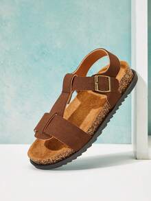 Mini mi Sandal Anak ComfortLite dengan Alas Kaki Lembut dan Tali Gesper - Coffee Brown - View 6