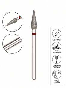1PC Diamond Coated Fine Grit Nail Buffer Polishing Tool Manicure Bit For Acrylic Gel Natural Nails Smoothing Shining Cuticle Care Hand Tool Pedicure Accessory Salon Home Use Must Have - Silver - View 6