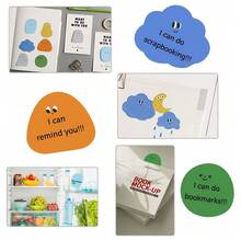 Joivida 180 Sheets Of Cute Mini Note Paper - Self-Adhesive Index Tags, 6 Unique Designs (Blue Ghost, Green Monster, Orange Pebble, Gray Ghostly Face, Yellow Smiling Cloud, Blue Cloud), 30 Sheets Per Notebook, Suitable For Office, Home Or School Organizations - Jelly bean bio - View 6
