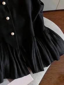 Resyla Top sin mangas con cuello redondo y diseño de patchwork para mujeres - Negro - Ver 5