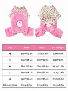 Care Bears X PETSIN 1 bộ quần áo cho thú cưng, áo liền quần dày dặn ấm áp mùa thu đông hình gấu bông thêu, có vòng chữ D để cố định, thích hợp cho mèo và chó. - Hồng - Xem 3
