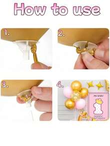 SHEIN Set de 2/4/6 piezas de soportes reutilizables transparentes para globos - Perfecto para celebraciones y eventos, adecuado para cumpleaños, fiestas, decoraciones de bodas (globos no incluidos) - Blanco - Ver 3