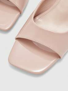 CUCCOO BIZCHIC 女士鞋履 春夏新款杏色一体式露趾高跟凉鞋拖鞋 简约时尚舒适 百搭通勤女凉鞋 女鞋 - 杏色 - 查看 8