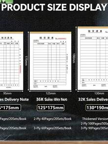 Two Carbonless Duplicate Copies - Small Business Order Book, Hardware Store Delivery Note, Store Invoice, And Accounting Book, With Quick Copies (1 For Retention And 1 For Customers), Two And Three Delivery Note Lists, Three Carbonless Delivery Lists, 36K Thick Copy Paper, Two Lists And 40 Pages - Multicolor - View 3