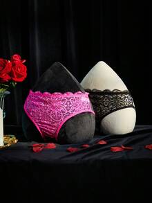 SpicyHot Bộ 2 chiếc quần lót ren xuyên thấu gợi cảm không đáy có dây xích - Nhiều màu - Xem 4