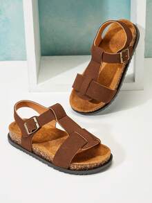 Mini mi Sandal Anak ComfortLite dengan Alas Kaki Lembut dan Tali Gesper - Coffee Brown - View 3