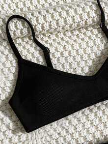 Elavelle Women's Jacquard Fabric High Cut Bikini Bottom, Spring/Summer - Black - View 4