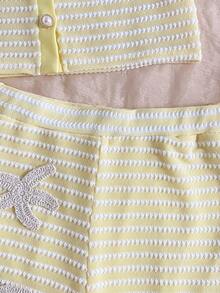 SHEIN 条纹蝴蝶结吊带背心和短裤休闲装扮 - 彩色 - 查看 9