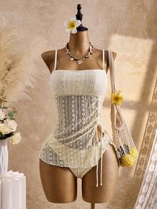 Bellisia Áo hai dây bikini hai mảnh vải dệt jacquard họa tiết Boho Y2K dễ thương ngọt ngào dành cho nữ, thích hợp cho kỳ nghỉ biển, năm 2026. - Nhiều màu - Xem 1