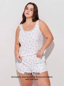 LUVLETTE Cloud Soft 夏季轻盈日常百搭加大码睡衣套装 - 蕾丝花边吊带背心和短裤，S码，居家休闲两相宜 - 白色 - 查看 10