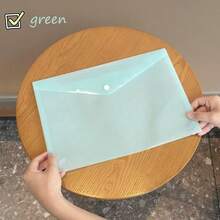 10 Pcs A4 Thickened Plastic File Folders, Macaron Color Transparent PP Document Bags With Snap Button, Waterproof Student File Storage Pouch For Office School Data Organizer - Multicolor - View 7