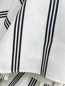 Franclia 女士优雅法式圆领收腰连体裤，冬季收腰显瘦休闲装 - 黑與白 - 查看 5