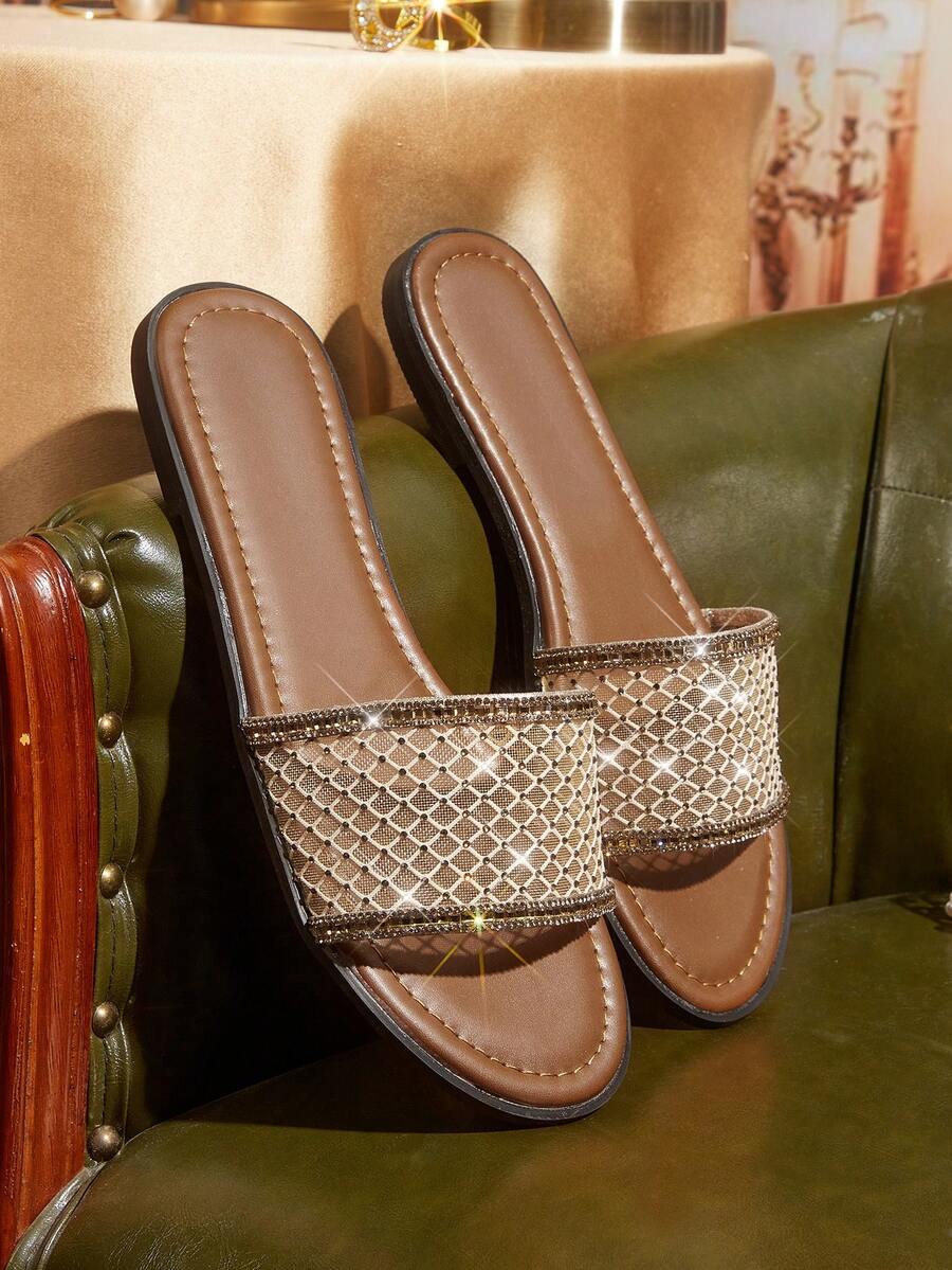 CUCCOO TILAWA Ladies, Buckles, Trim, Flat Sandals Summer Shoes - Brown - View 1