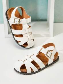 Mini mi Girl's Fashion Comfy Fisherman Sandals - White - View 5