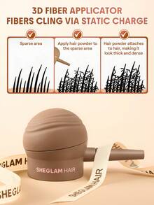 SHEGLAM HAIR 豐盈3D纖維精準噴頭，增發纖維噴霧泵噴嘴，適用於增發纖維瓶的噴頭，均勻噴灑，精準控量，將增髮粉塗抹於稀疏區域 禮物 粉紅色的 化妝品 海灘 節慶 護髮 Y2K 假期 夏天 美髮配件 重返校園 家 - 卡其色 - 查看 3