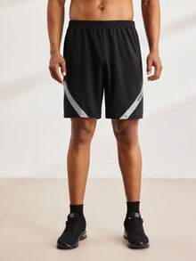 Driftmere 2pcs Men Summer Short Sleeve Set, Casual Sports Round Neck T-Shirt + Shorts Outfit - Black - View 7