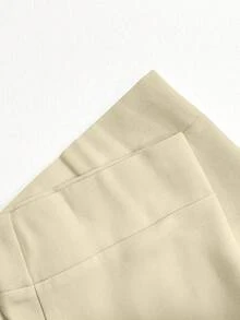 GlowEve CURVE Jaket Kasual Wanita Ukuran Besar Warna Polos Kerah Berlengan Panjang untuk Musim Gugur - Jahe - View 5