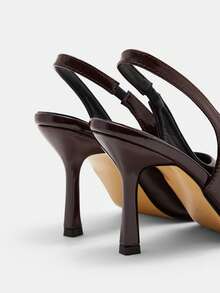 CUCCOO CURVES 女士鞋履 春夏新款尖头细跟简约气质性感棕色高跟鞋 贴跟鞋 日常通勤优雅穿搭 女士鞋履 - 暗酒紅色 - 查看 3