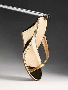 SHUZIA Sandal Jepit Wedges Wanita Terlaris - Emas - View 5