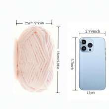 1 sợi len nhung mềm, khoảng 50g/cái, 60m/cái, sợi len đan thủ công dày vừa, sợi len đan polyester mềm mịn, thích hợp cho đồ thủ công tự làm, đan và móc khăn quàng cổ, mũ, giày dép, túi xách, miếng lót, búp bê, chăn, dép, các dự án móc thủ công (bao bì ngẫu nhiên) - Nhiều màu - Xem 9