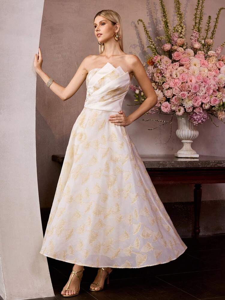 MOTF Soiréza WOMEN'S JACQUARD BANDEAU COCKTAIL DRESS, SPRING/SUMMER