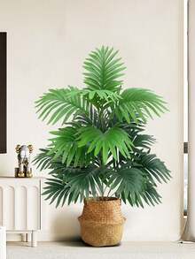 Planta artificial grande de palmera de 70 cm a 80 cm, hojas de bambú falsas con textura de caparazón de tortuga, verde, para interior, planta falsa sin mantenimiento para decoración de sala de estar, oficina en casa, planta de piso decorativa, árbol tropical, regalo para mujeres y hombres, decoración comercial, planta de acento - Verde - Ver 9