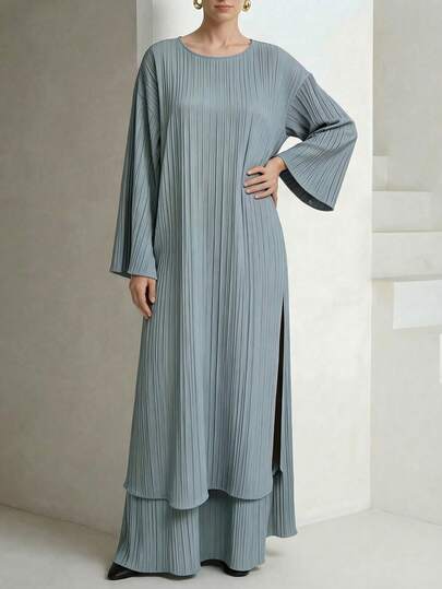 Veilorie Bộ áo Abaya và chân váy kiểu dáng kín đáo, thoải mái dành cho phụ nữ.