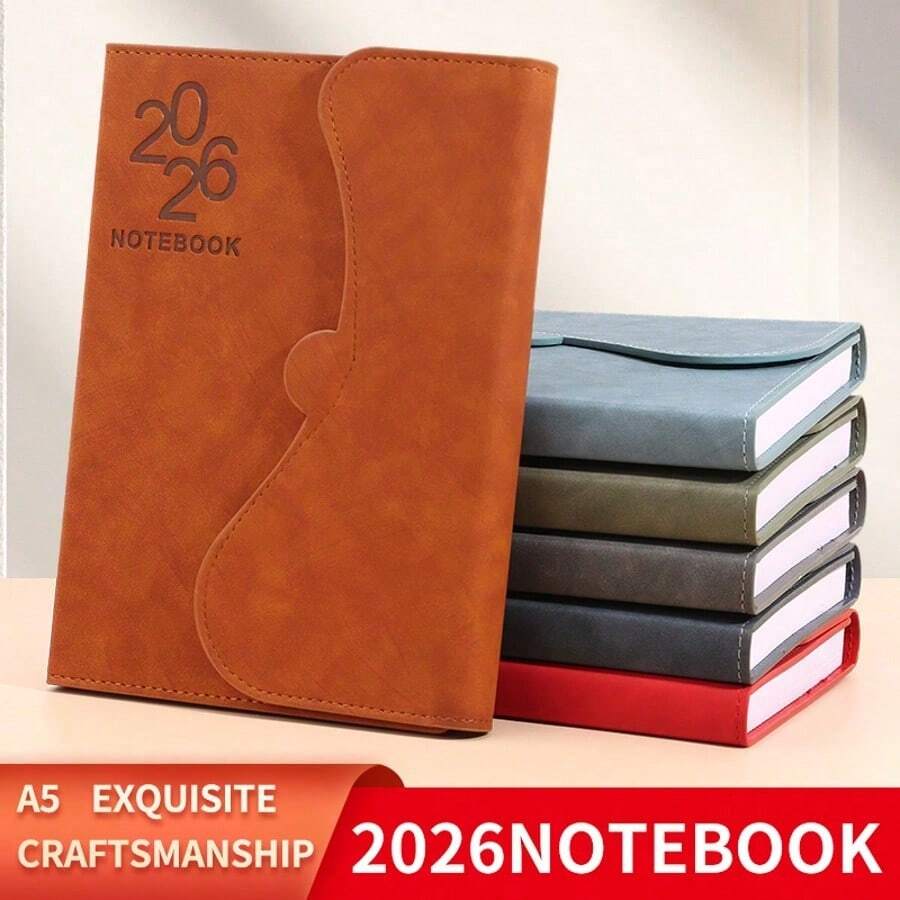 2026年英文计划本，365天每日计划本，时间管理笔记本，上学和度假的完美礼物，日记本 - 彩色 - 查看 1