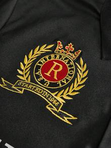 PAVTROS 男士街头风热销刺绣图案Polo衫，时尚高端，适合户外音乐节、日常出行、朋友聚会、送给男友/老公的礼物、周年纪念礼物 - 黑色 - 查看 4