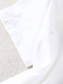 Linhara Camisa bohemia de manga corta con botones y bordados para tallas grandes - Blanco - Ver 4